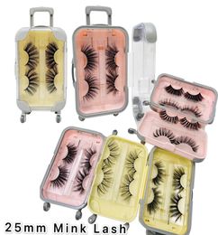 New Luggage pack 2 pairs false eyelashes suitcase 25mm faux mink lashes thick full strip lashes extension 16 styles6477025