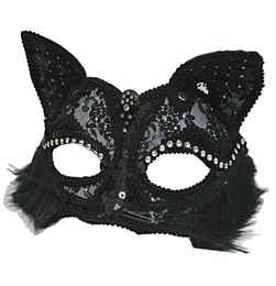 Venetian Masquerade Mask Women039s Sexy Black Glitter Fancy Cat Lace Eye Mask Halloween Cat Lace Eye Mask HJ1206074820