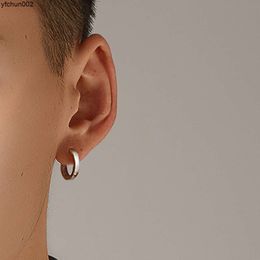 Earrings Mens Fashion Personality Trend Style Plain Ring Round Simple Kjvo