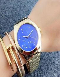 gypsophila dial fashion quality womens girl crystal star dial metal steel with quartz watch4468793