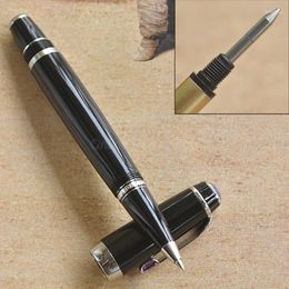 Crocodile Elegant Black Roller Ball Pen Sapphire On Top With Golden & Silver Clip Gift Box Optional For Writing CR001