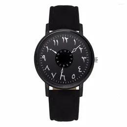 Wristwatches Creative Scrub Leather Strap Quartz Arabic Numbers Women Watch Casual Dial Simple Style For Ladies Gift