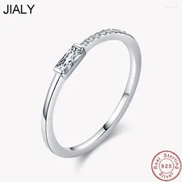 Cluster Rings JLY Fine Solid European CZ Simple Sugar Cubes S925 Sterling Silver Ring For Women Birthday Party Wedding Gift Jewellery