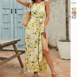 New Independent Summer Mid Length Skirt Slim Fit Printed Holiday Dress