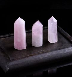 Natural Rose Quartz Crystal Point Mineral Ornament Magic Repair Stick Family Home Decoration Study Decoration DIY Gift2789530