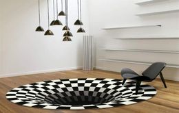 Nonslip 3D Vortex Illusion Rug Carpet Floor Mat Area Abstract Geometric Print Optical Doormat For Home Living Room Bedroom Carpet3976336