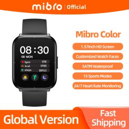 Watches Global Version Mibro Color 270mAh Battery Passometer Heart Rate Blood Oxygen Sleep Monitoring App Control Waterproof Sport Watch