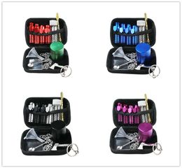 Metal snuff bottle set portable travel smoking set storage kit set of 11 metal bullet snuff bottle cigarette nail spoon storage ta5915642