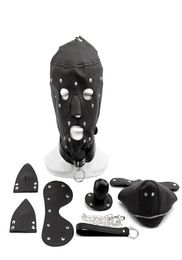 Fetish PU Leather Dog Mask Head Harness Sex Slave Collar Leash Mouth Gag Bondage Hood Blindfold Adult Games Sex Toys for Couples 01788815