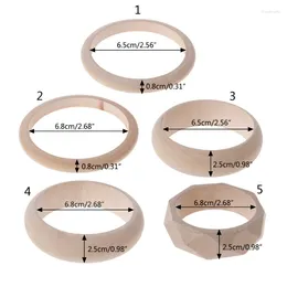 Charm Bracelets Handmade Natural Unfinished Wooden Bangle Bracelet For Wood DIY Craft Jewelry