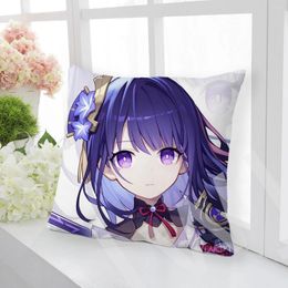 Pillow 45X45cm Double-sided Printing Genshin Impact Anime Pillowcase Kawaii Noelle Aether Throw Cover Decorative Pillows