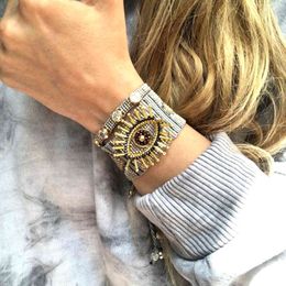 Go2boho Evil Eye Bracelet For Women 2021 Fashion Gift Jewellery Rhinestone Grey Beads Boho Jewelry Friendship Miyuki Bracelets 269t