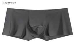Seamless Men Boxers Silk Underpants Antibacterial Underwear Boxer Spandex 3D Crotch Nylon Shorts Slips XXXL Mens Pants Short7667926