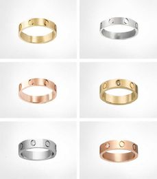 Band Rings Love Screw Band Ring Classic Luxury Designer Design Titanium Steel Jewellery Men Promise Women Wedding Rings7434512