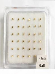 pack of 36pcs 925 sterling silver 18mm Plain Ball Nose Studs nostril Piercing Body Jewellery4379551