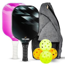 Pickleball Paddle Set USAPA Approved Graphite of 2 Tennis Rackets 4 Balls Sports Beach Racquet 240419