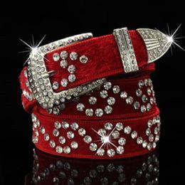 New trendy fashion luxury designer belt super glittering diamond zircon flower fur woman statement leather belt 110cm 3 6 ft 16 models 278Q