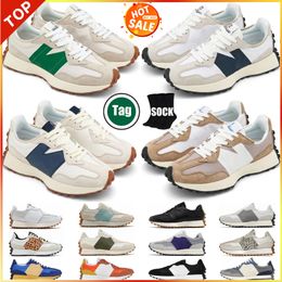 Designer new 327 Running shoes for mens womens Sea Salt vintage beige brown suede leopard print black white orange man trainers sneakers size 36-45