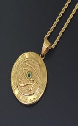 Whole Steel Jewelry hip hop The Eye of Horus Pendant Necklace with 3mm 24inch Rope Chain SN1178451999