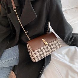 Shoulder Bags Women's Fashion Check Pattern Bag Special-Interest Design Pu Messenger Western Style Small Square