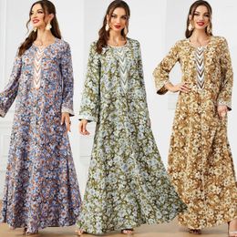 Ethnic Clothing Ramadan Eid Muslim Women Printing Long Dresses Galabia Turkish African Party Saudi Abayas Moroccan Arab Kaftan