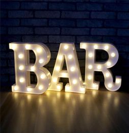 Novelty Items 26 Alphabet LED Letter Lights Home Decoration Warm White Marquee Letters Sign For Wedding Birthday Party Battery Pow8667756