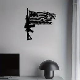 Garden Decorations Metal Flag Rifle Wall Decoration Suitable For Home Living Room Bedroom Kitchen Indoor And Outdoor Holiday Gift