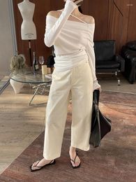 Women's Pants Fashionable Niche Spring Pure Cotton Nine-Point Straight Casual