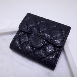 2022Ss F W France Womens Classic Mini Flap Quilted Purse Bags Caviar Leather Calfskin Lambskin Trifold Insert Change Wallet Gold Hardwa 280q