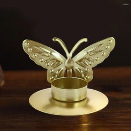 Candle Holders Vintage Simple Iron Art Gold Butterfly Table Crafts Ornament Home Decorations Wedding Centerpieces For Tables Candelabros