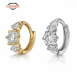 Hoop Earrings CANNER 1pc Small Round Piercing Cartilage Earring 18k Gold Plated 925 Sterling Silver For Women Fine Jewellery Accessories