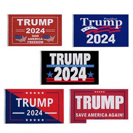 Banner Flags 90X150Cm/3X5Ft Trump 2024 Flag U.S. General Election 2 Copper Grommets Save America Again Polyester Outdoor Indoor Deco Dhisd