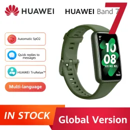 Wristbands NEW Huawei Band 7 Smart Band Blood Oxygen 1.47'' AMOLED Screen Heart Rate Tracker Smartband 2 Weeks Battery Life 5ATM Waterproof