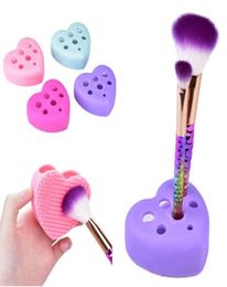 Heart Shaped Silicone Brush Cleaner Glove Scrubber Board Hollow Out Makeup Brush Holder Cosmetics Wash Cleaning Tools8676283