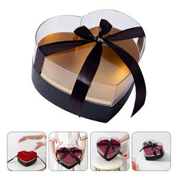 Heart shaped flower gift box Valentines Day flower packaging box bouquet display acrylic box container arrangement 240424