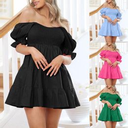 Casual Dresses Women'S Summer Flounces Cake Skirt Slim Temperament Sleeve Short Dress