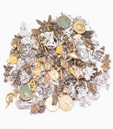 200grams Vintage silver color bronze gold mixed lot mix assort charms pendant for bracelet earring necklace diy jewelry making8781002