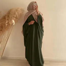 Ethnic Clothing Ramadan Dresses 2024 Muslim Women Abaya Dubai Arab Long Solid Colour Loose Sleeve Islamic