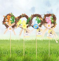 Easter Wreath Decoration Easter Flower Gift Easter Egg Ornament Table Decoration Door Ornament Parade Decorative Flowers5456880