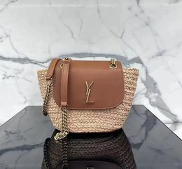 Weekend Beach Bag Woven Crossbody Bag Designer Yslbags Lafitee Grasss Women's Cowhide Flap Vacation Bag Woven Bag Handbag Luxury Bag Wallet Chain Pack