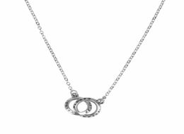 925 sterling silver pendant necklaces fashion jewelry 2 connected round links pendant handmade designer necklaces for men women3340190