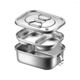 Dinnerware Silver Stainless Lunch Box High Quality Spacious Steel Double Layer Household Cleaning Tools