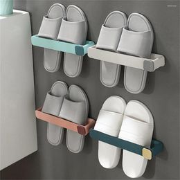 Bath Accessory Set Storage Rack White/blue/ Household Use Wall-mounted Bathroom Slipper Multi-purpose Tools Shoe Organizer Holder