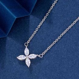 Sterling silver womens four-leaf clover horse eye Seiko fashion light luxury niche high-end collarbone necklace