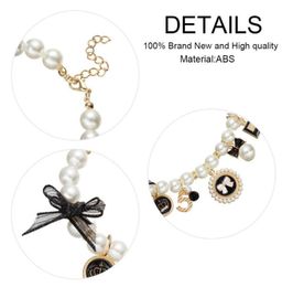 Cat Collars Leads Fashion Cute Collar Jewelry Puppy Accessories Bow Necklace Dog Princess Adjustable Pet Pearl6797442