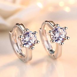 Dangle Chandelier Hot Fine 925 Sterling Silver Beautiful Crystal Earrings Hoop for Women Fashion Jewelry Wedding Accessories Party Christmas Gifts H240504