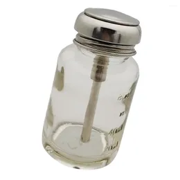 Storage Bottles Clear Glass Pump Dispenser For Nail Polish And Makeup Removal - 80ml