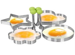 High quality Lovely 4PcsSet Fried Egg Pancake Mold Kitchen Stainless Steel Cooking Tools Love Shaped Cook Fried Egg Mold Promotio5374911