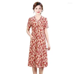 Party Dresses Summer Dress For Women Plus Size Casual Short Sleeve Boho Vintage Print Long Maxi Clothing