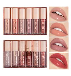 Lip Gloss 6PcsBox High Shine Set Makeup Wet Diamond Shimmer Lipgloss Tint Waterproof Liquid Lipstick Moisturiser Cosmetics Kit5372234